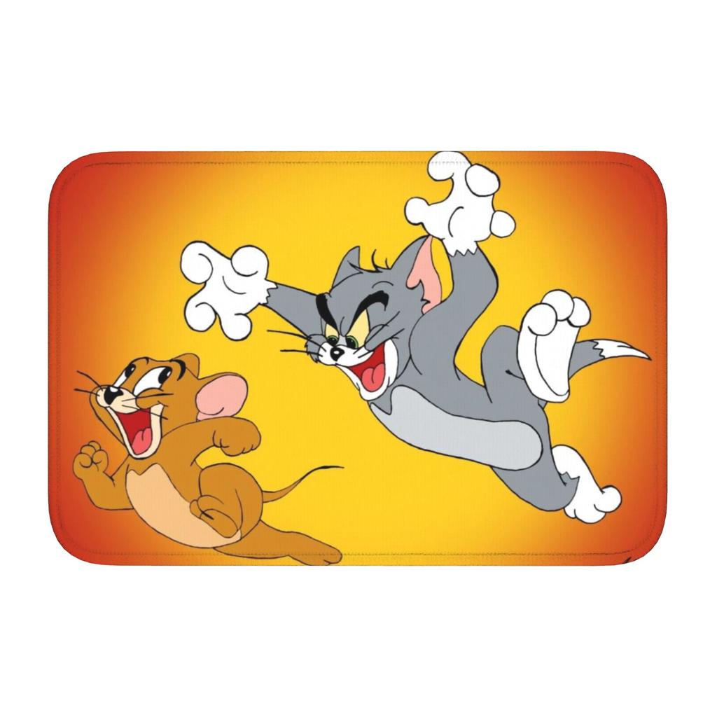 Custom  Cat And Mouse Doormat Anti-Slip Entrance Welcome Kitchen Bath Floor Door Mat  Toilet Living Room Carpet Rug