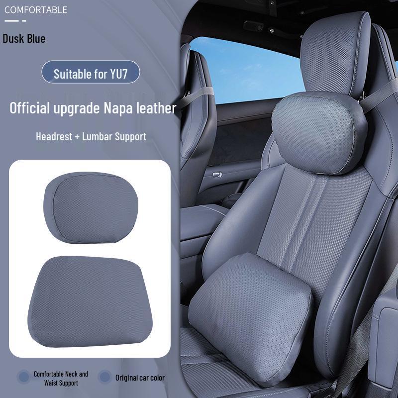Xiaomi SU7/Ultra/YU7 Magnetic Headrest Neck & Lumbar Support Leather Cushion