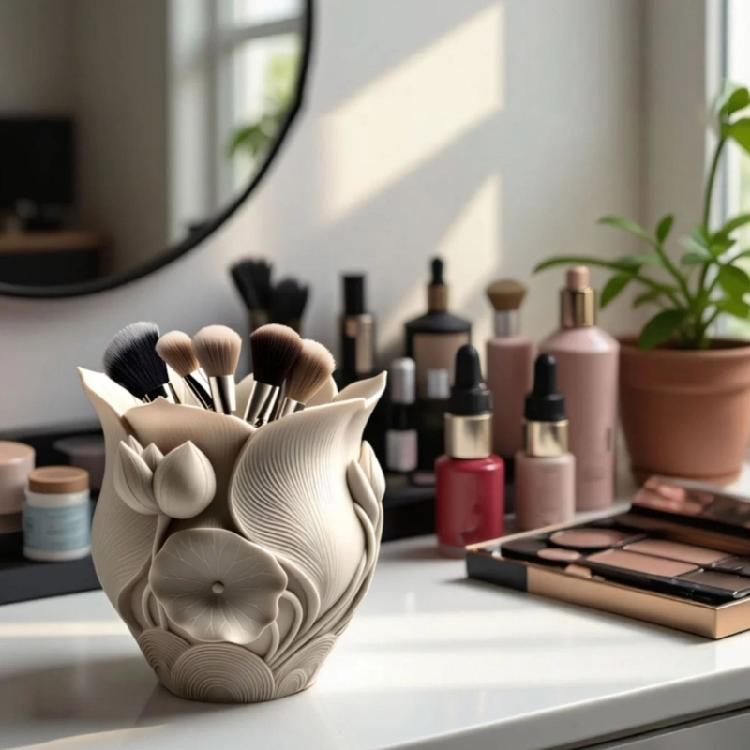 Flexible Lotuses Flower Mold For Homemade Jewelry Boxes And Cement Art Candle Holder Mold Jewelry Organiser Mold