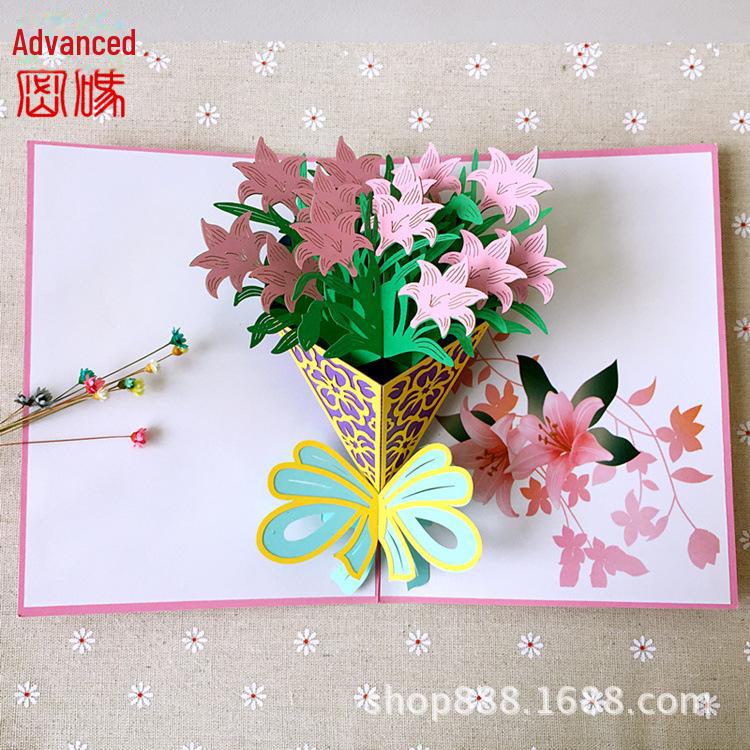 Karta urodzinowa i na dzień nauczyciela w stylu INS 3D: Kreatywny prezent DIY w postaci papierowej rzeźby na chińskie Walentynki