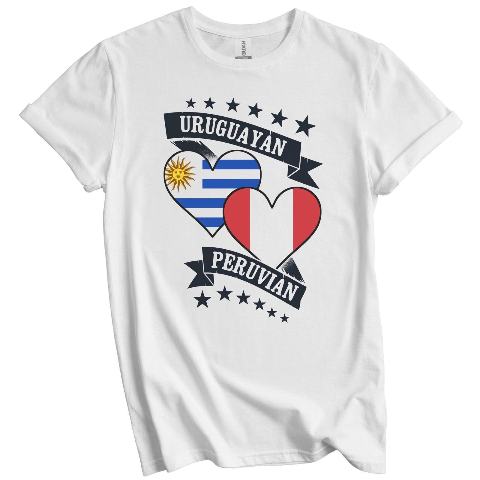 Uruguayan Peruvian Heart Flags Uruguay Peru T-Shirt S