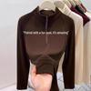 Women's Thickened Double-Sided Fleece Half-Zip Sweatshirt for Autumn and Winter