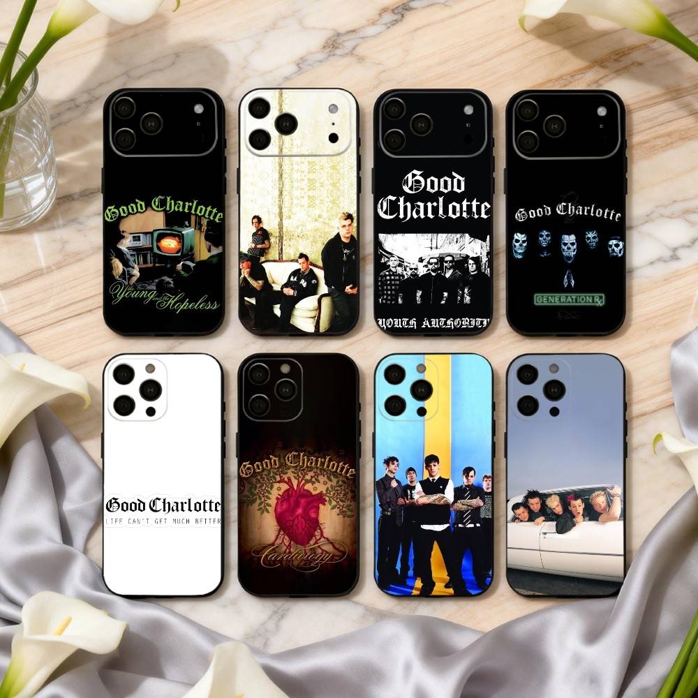 Pop-rock g-Good Charlotte Band Phone Case For iPhone 17pro,16,15,14,13,12,11 Plus,Pro Max,XS,Soft Silicone Black Cover