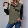Women's Autumn 2026 Color Block Stand Collar Hoodie - European & American Trend