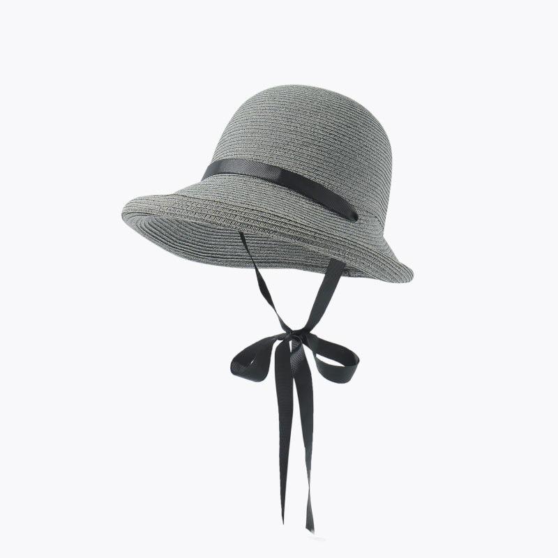Strohhut Dame Sommer Rollkrempe Japanische Strandmode Cooler Hut zum Sonnenschutz und Sonnenschutz Große Krempe Fischerhut