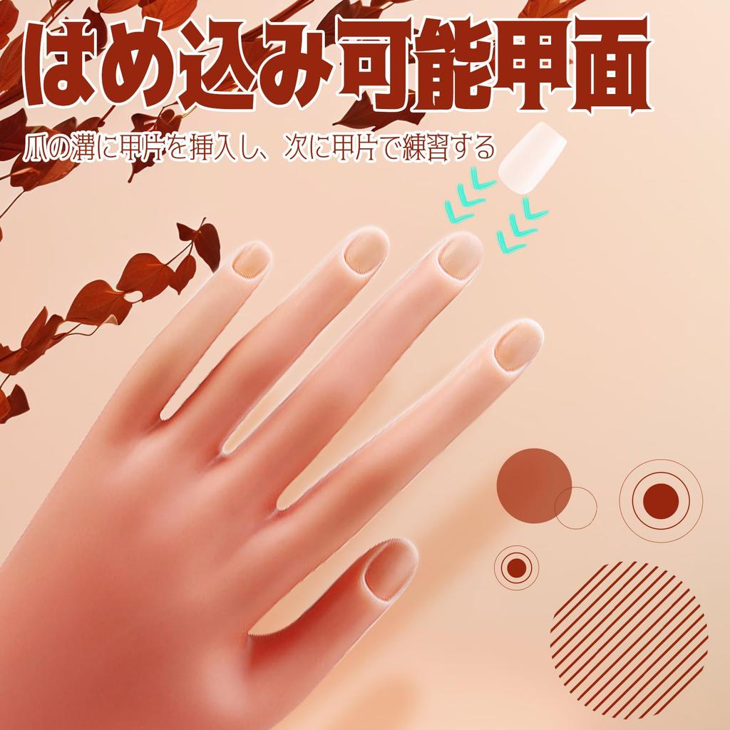 Ziyue Hand Mannequin voor Manicure Acryl Nagels Oefenen Valse VingerNagel Ideaal voor Twee 200 Kunstnagel Tips Oefenen, Hand, Buigbaar, Verwijderbaar,
