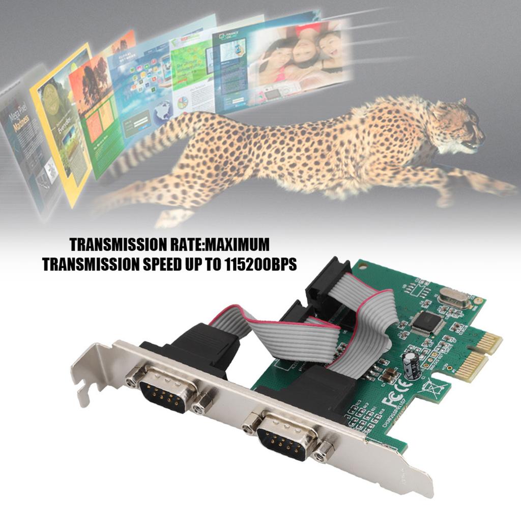 2 Port 2*RS 232 Serial Port COM To PCI E PCI Express Card Adapter Converter
