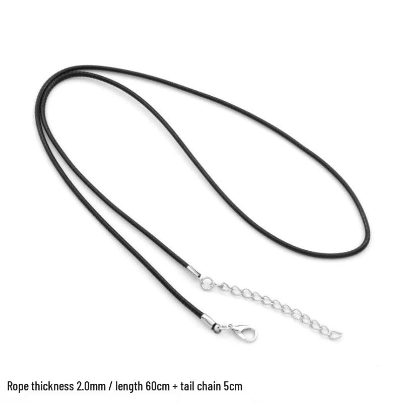 Leather Cord Black Necklace DIY Pendant, 2.0mm Thick Wax Rope Necklace Accessories