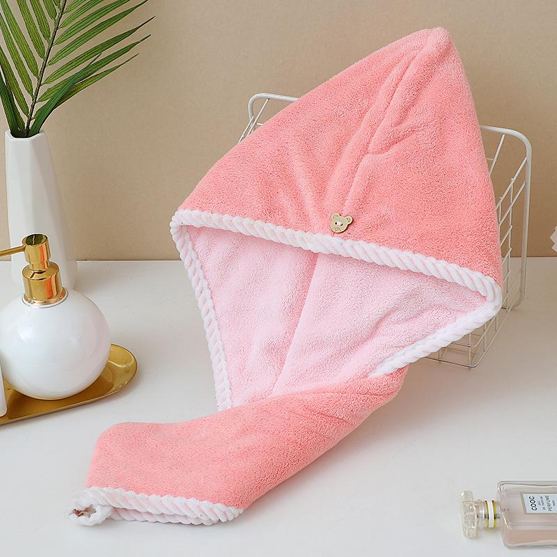 Women's Two-Tone Double-Layer Long Hair Thickened Drying Cap