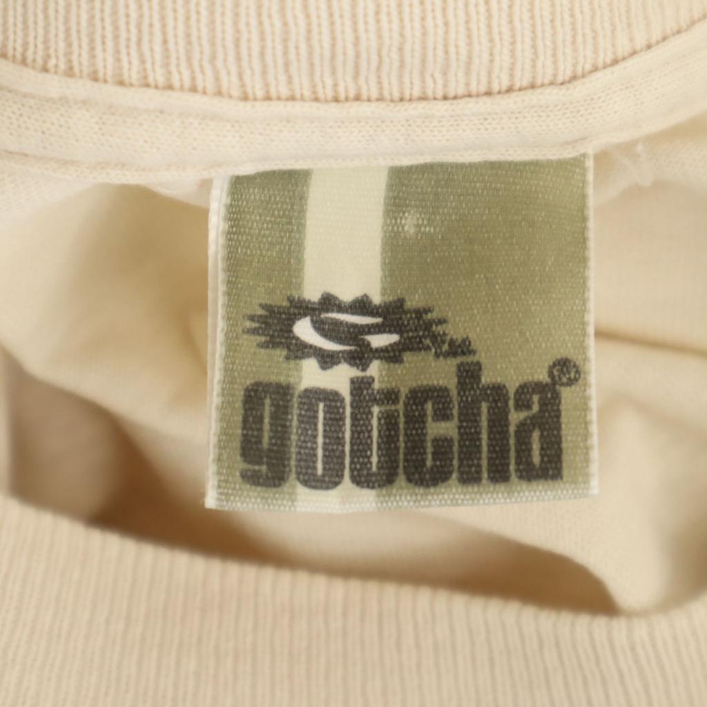 GOTCHA 90s Old Floral print Short sleeve T-shirt L Ivory Men's Used