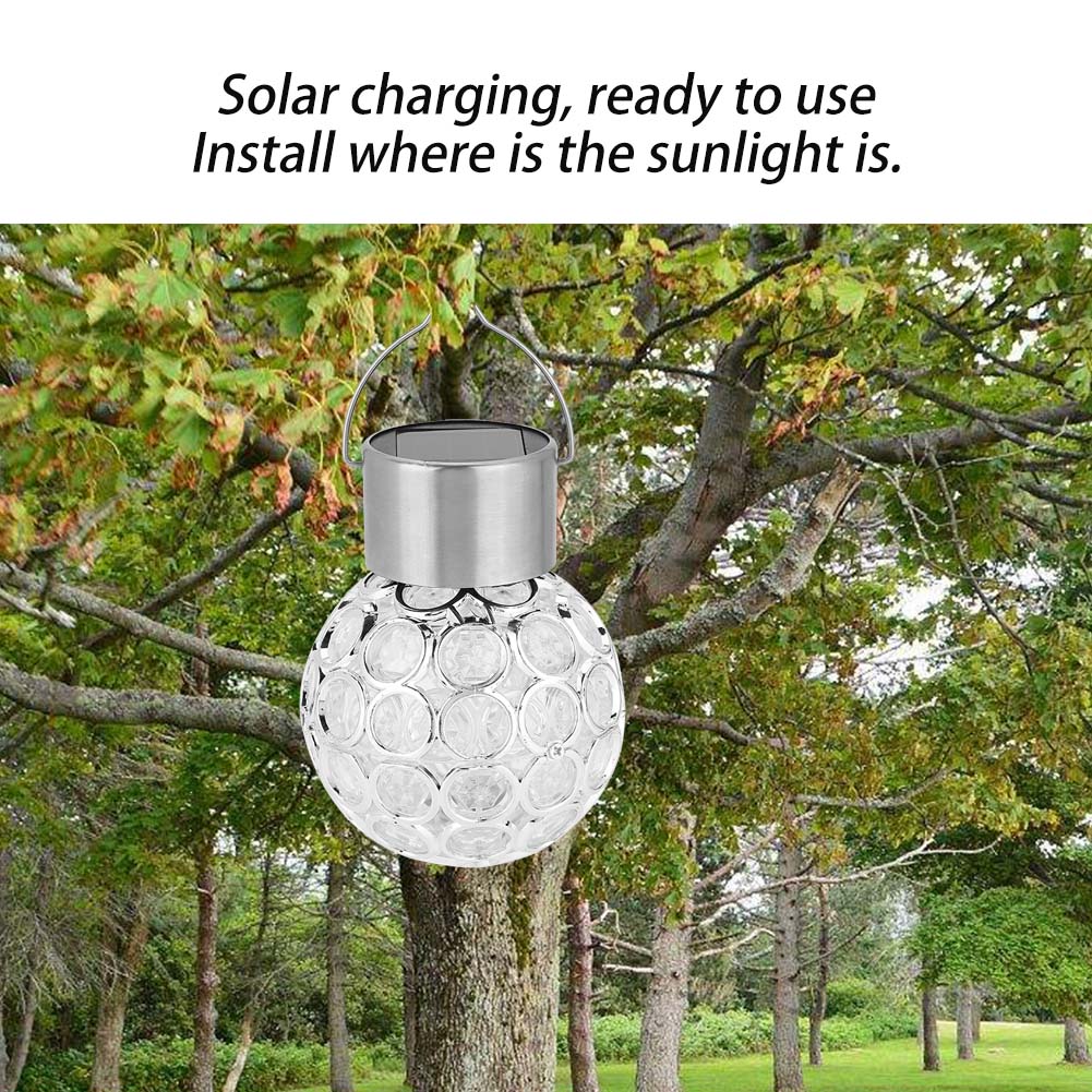 Solar Ball Garden Hang Outdoor Landscape Color Change LED Lamp Walkway Light