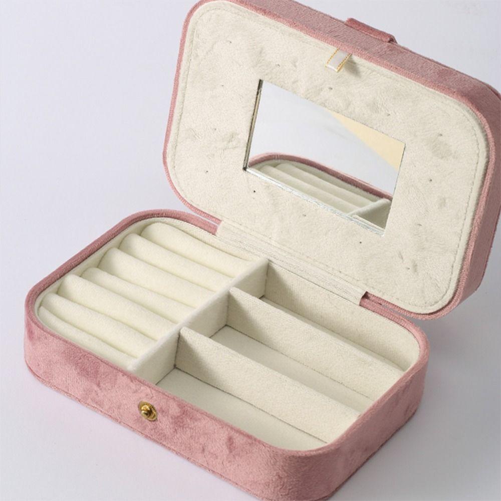 Exquisite Velvet Jewelry Box Stone Jewelry Organizer Case Portable Travel Jewelry Box  Travel Use