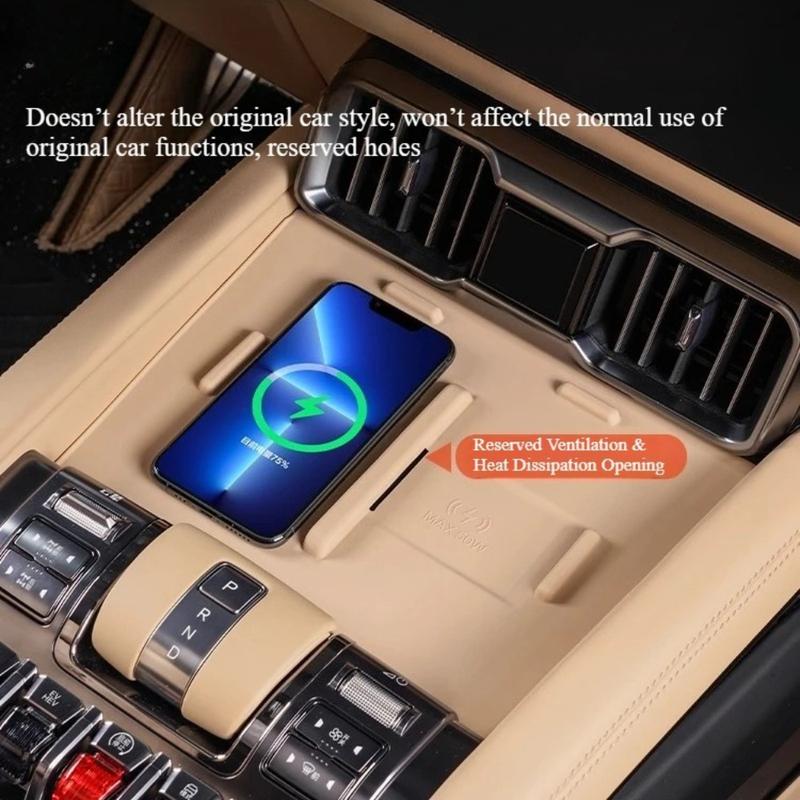 For BYD Leopard 8 2024 2025 Car Center Console Silicone Charging Station Mat Wireless Charge Pads Protector Anti-skid