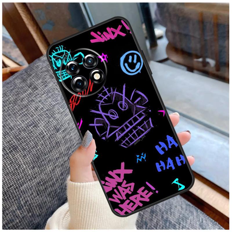 Arcane Jinx Vi Anime Case For OnePlus Nord 2 2T CE 3 Lite N20 N10 N100 N200 8T 9R 10R 10T 11 8 9 10 Pro Cover