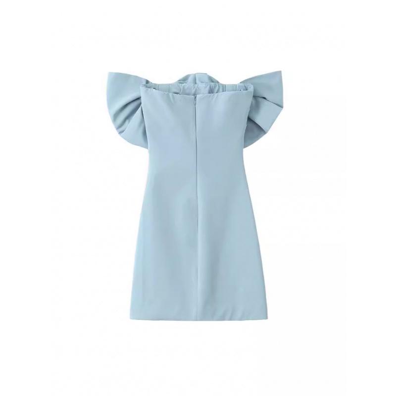 European and American Women's Cute Off-Shoulder Bow Bodycon Mini Dress