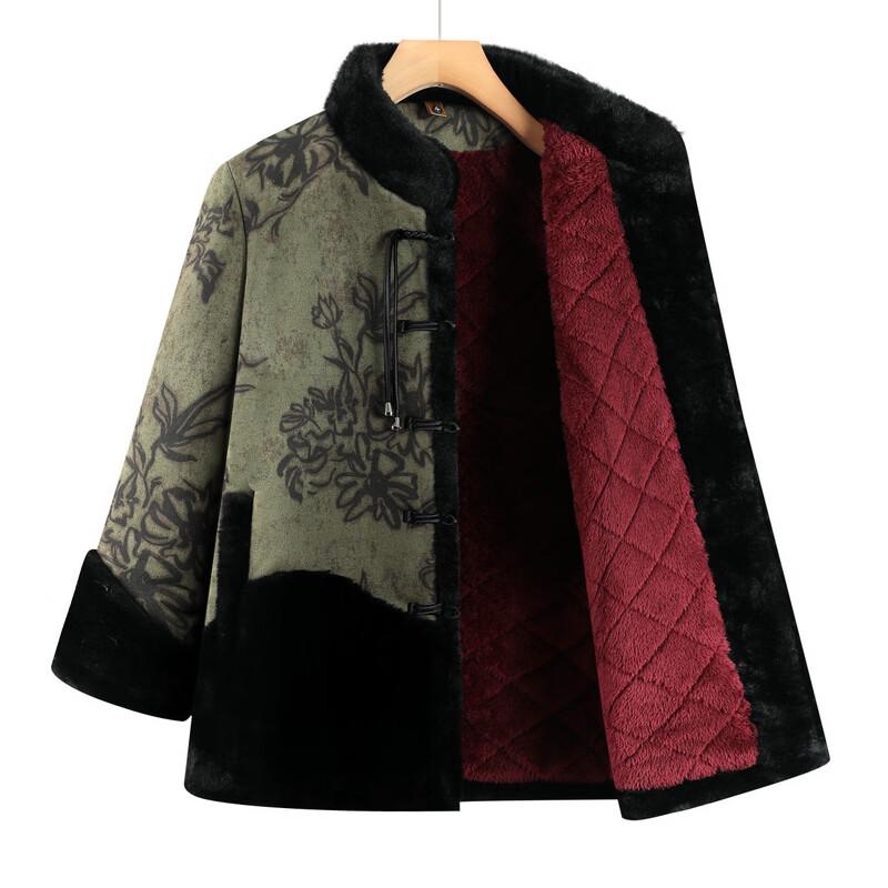 Women's New Chinese Style Fleece-Lined Mandarin Collar Jacket