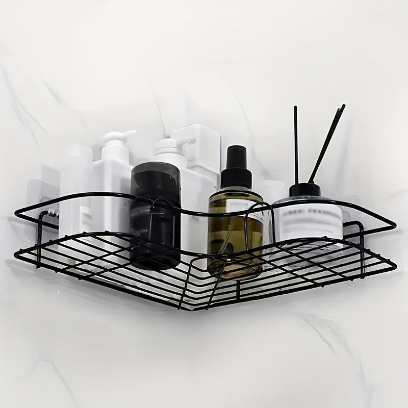 1pc No-Drill Corner Shower Caddy, Triangle Bathroom Storage Rack, Wall-Mounted Organizer for Bathroom Accessories, Outdoor Storage Box Shelf