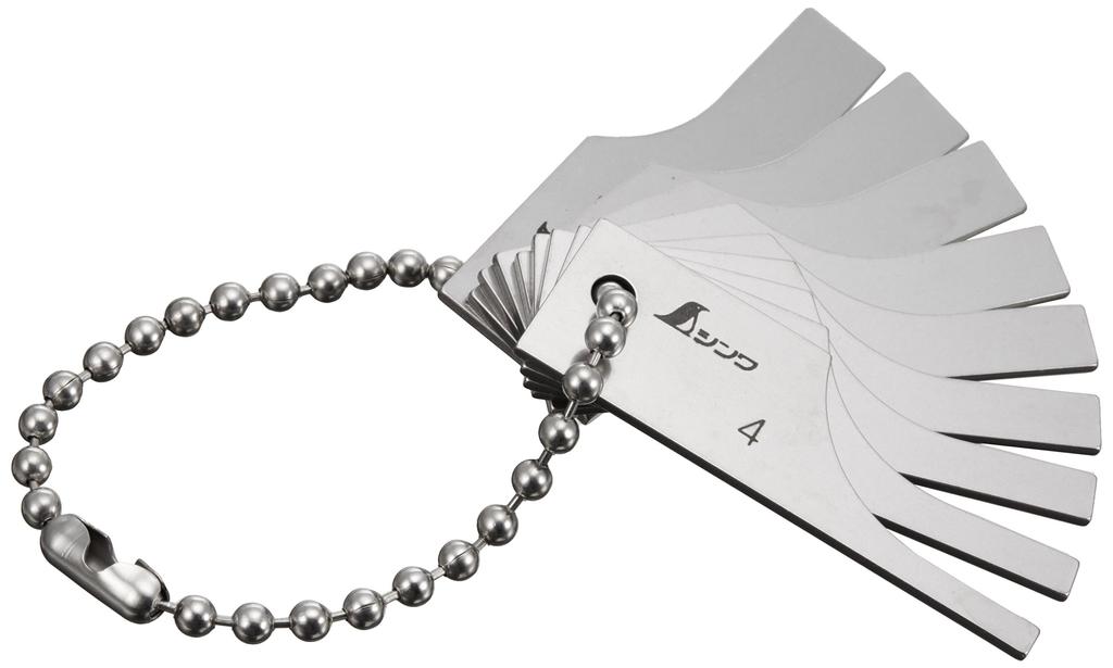 Shinwa Sokutei Root Spacing Measurement Gauge 9 Pieces Set 97786 Silver 4-12mm