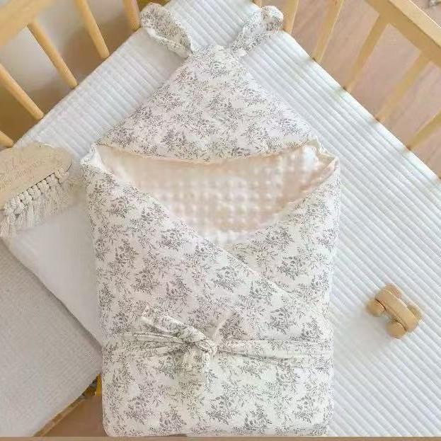 Crêpe Bohnen Bohnenklammer Baumwollsteppdecke Säugling Mit Kapuze Baumwolle Winddicht Außen Decke Neugeborenes Baby Steppdecke