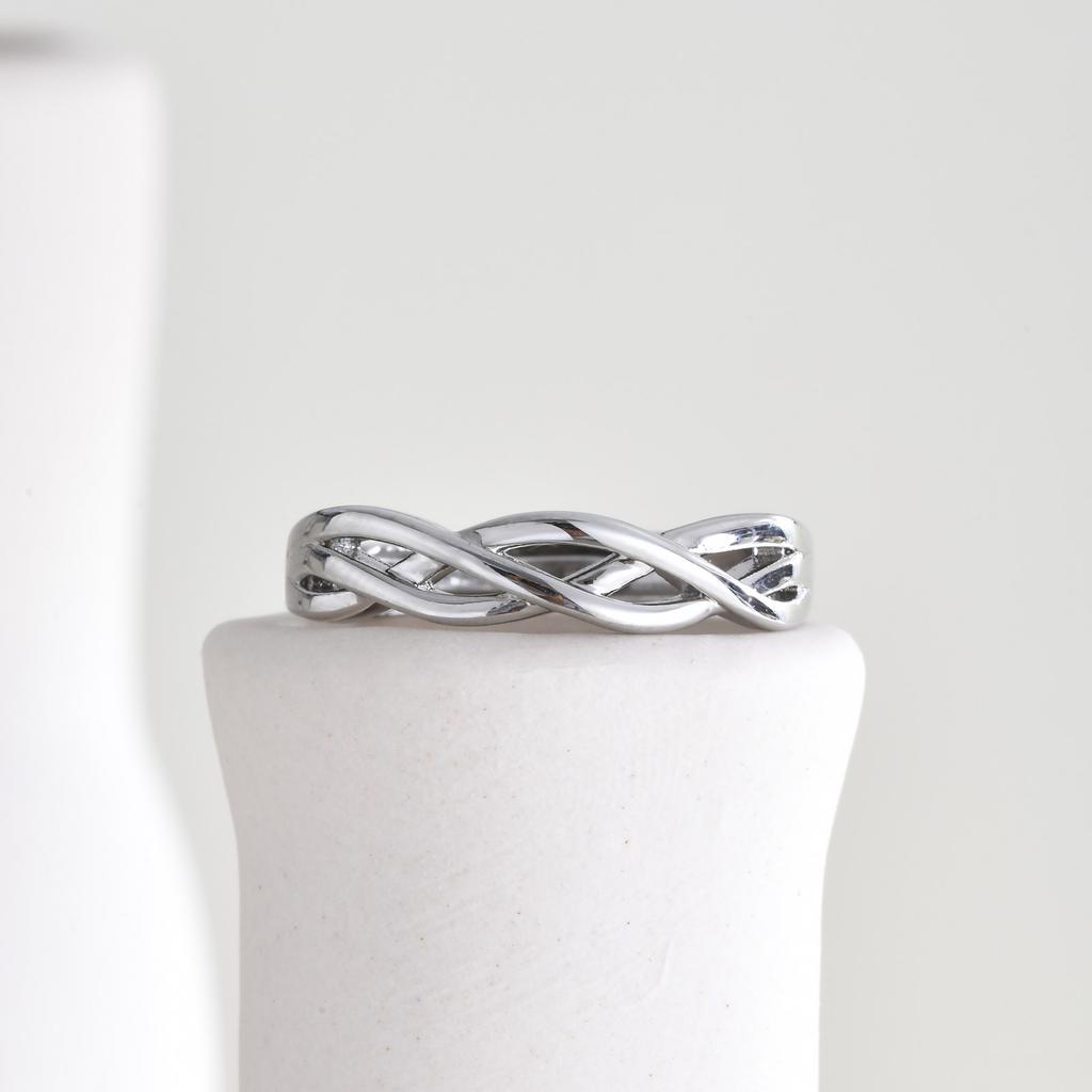 Fashion Twist Rings for Women,Silver Color Simple Stylish Girls Wedding Party Accessories,Daily Versatile Adjustable Jewelry