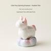 Crystalline Glazed Ceramic Horse Spinner Toy Ornament for Desktop and Car Decoration