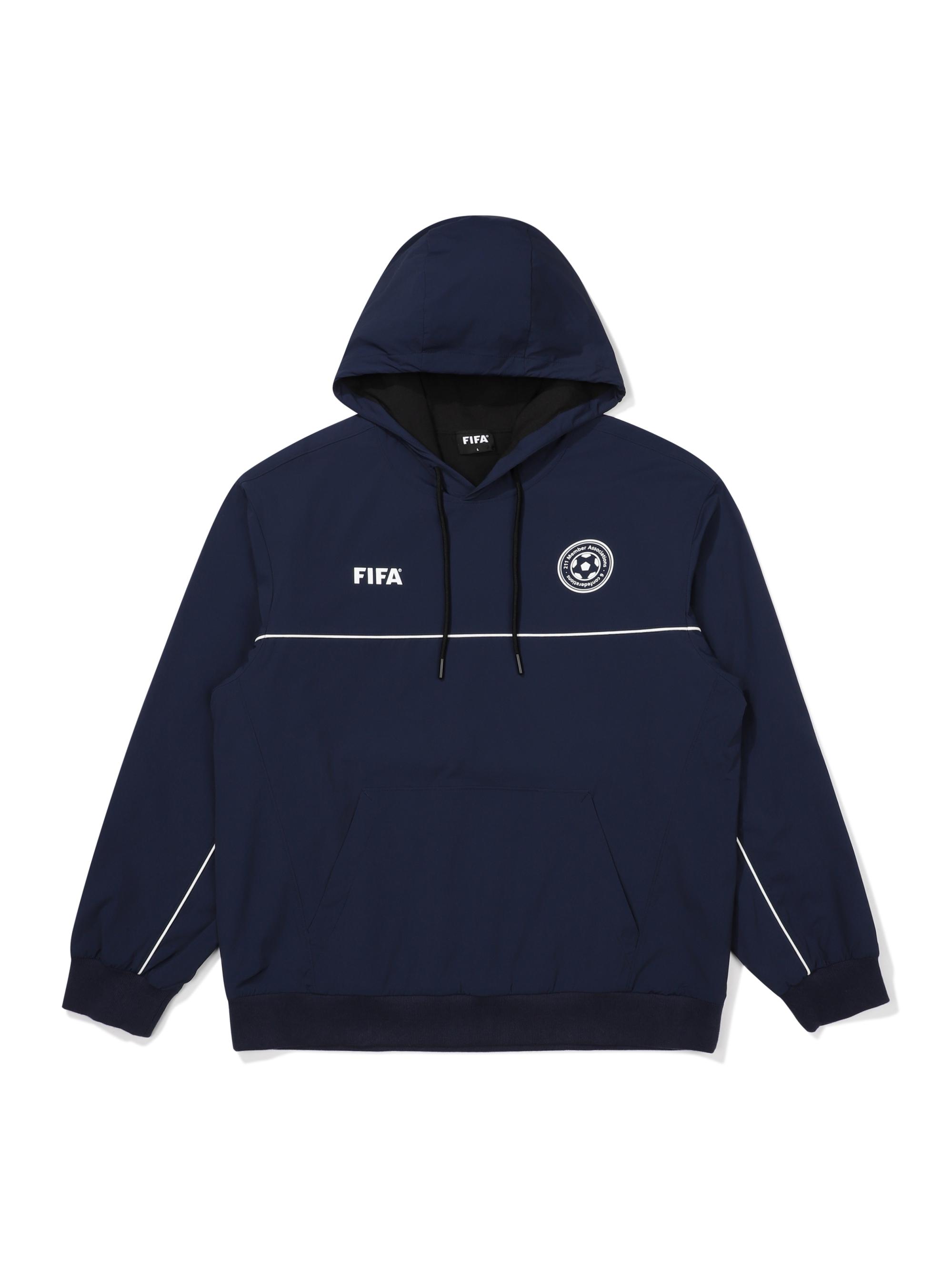 Pifa 1904 Semi-Overfit Woven Mix Hoodie Navy Nv/095
