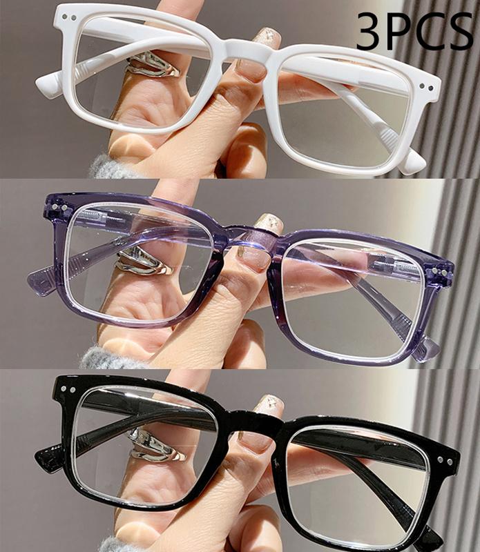 2/3PCS New Anti-blue Light Reading Glasses For Men And Women Square Frame Rice Nail High-end Classic Reading Glasses