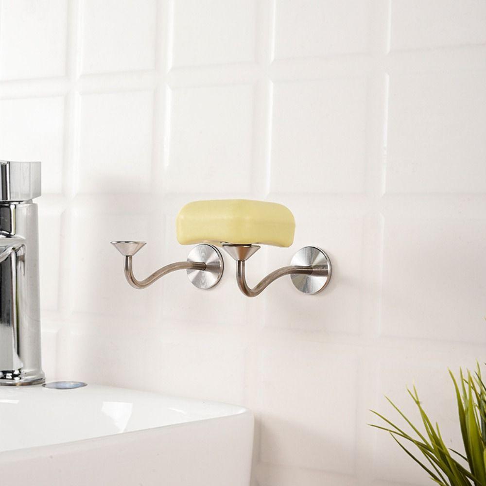 Simple Style Punch-free Soap Holder Stainless Steel Wall Soap Shelf Magnetic Soap Shelf Bathroom