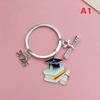 10Pcs 2025 Graduation Gown Cap Keychain Ring Student Women Jewelry Personalized Accessories  Pendant Memorial Gifts