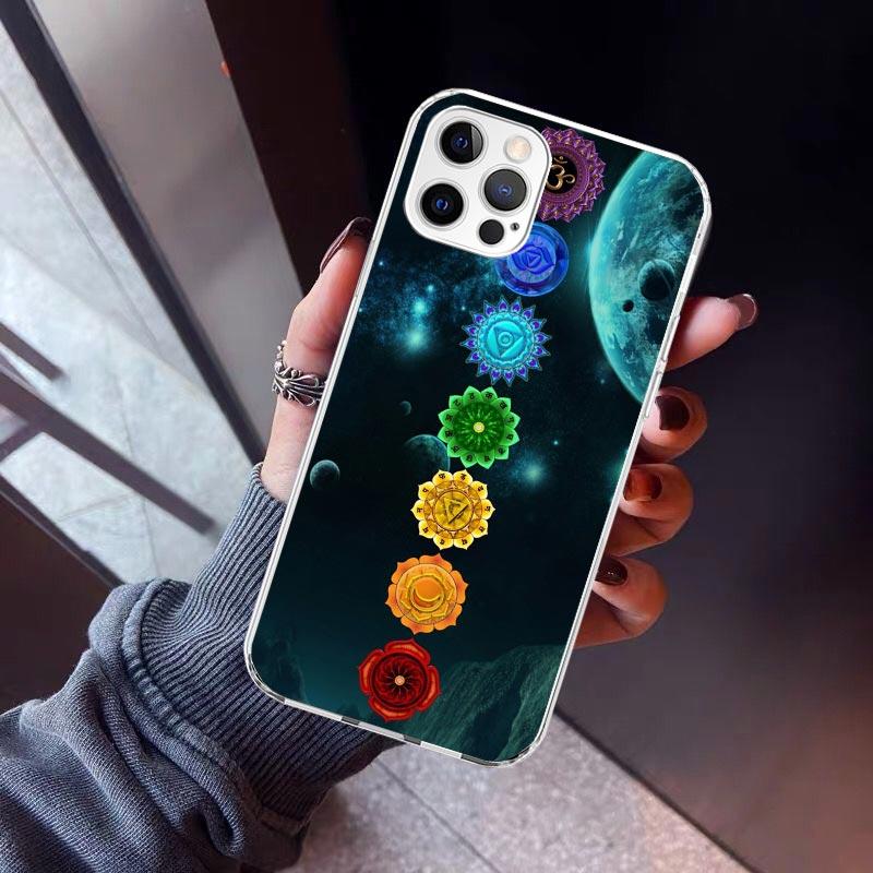 Yoga Chakra Spiritual Energy Universe Phone Case For iPhone 17 Air 11 13 Mini 14 15 Plus 16 12 Pro Max 16E SE 7 8 Pattern Soft T