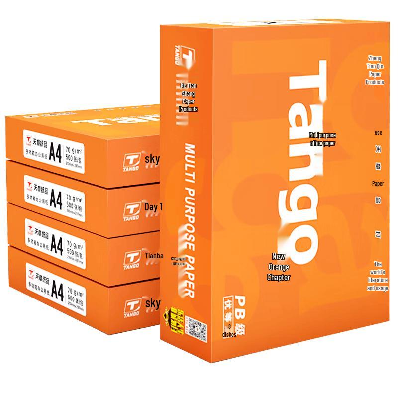 TANGO New Orange A4 Double-Sided Copy Paper 2500 Sheets (5 Packs)