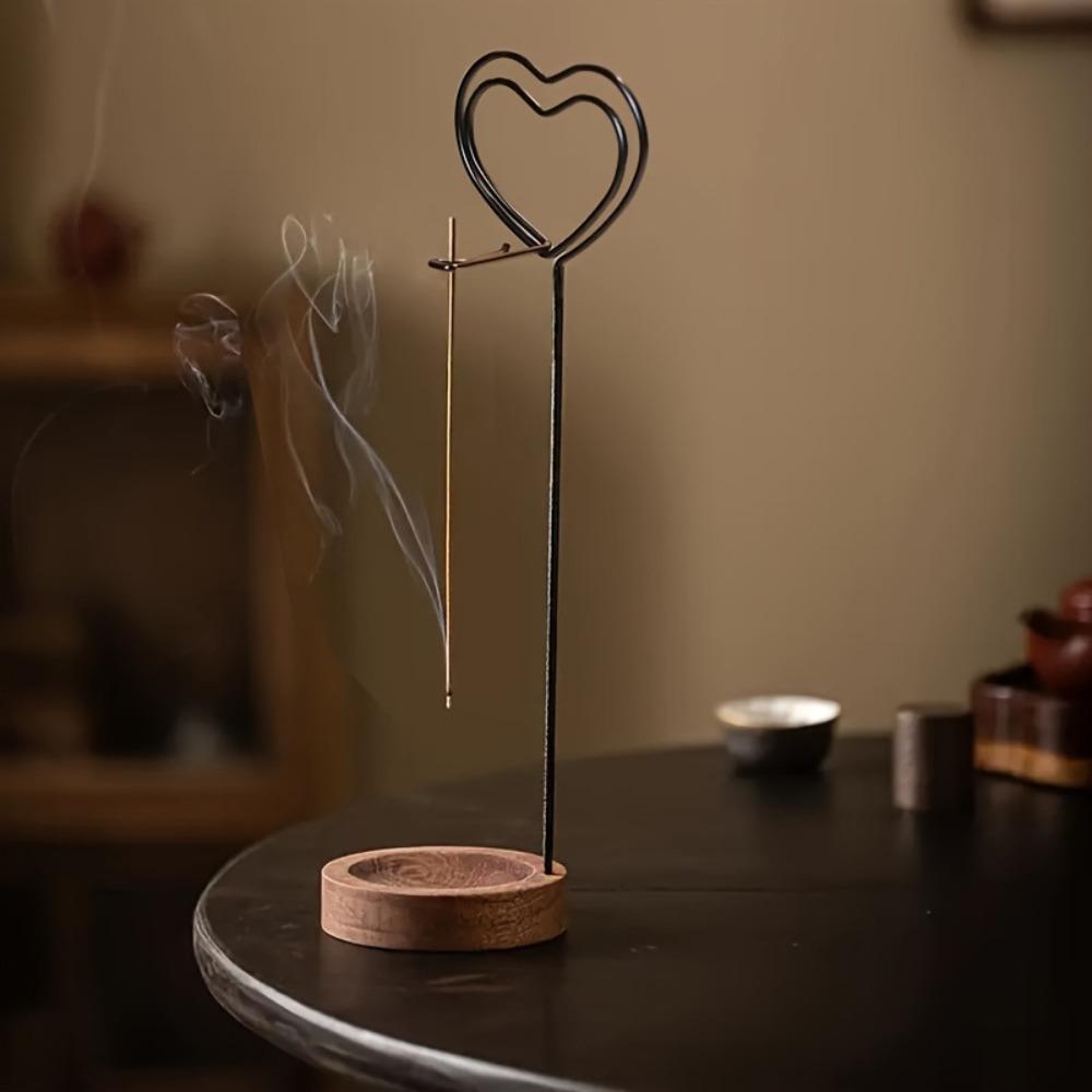 Kreativní hořák na vonné tyčinky vzhůru nohama Držák na vonné tyčinky Dřevěný kulatý podnos na vonné tyčinky Ornament Ložnice Domácí dekorace na jógu Řemesla