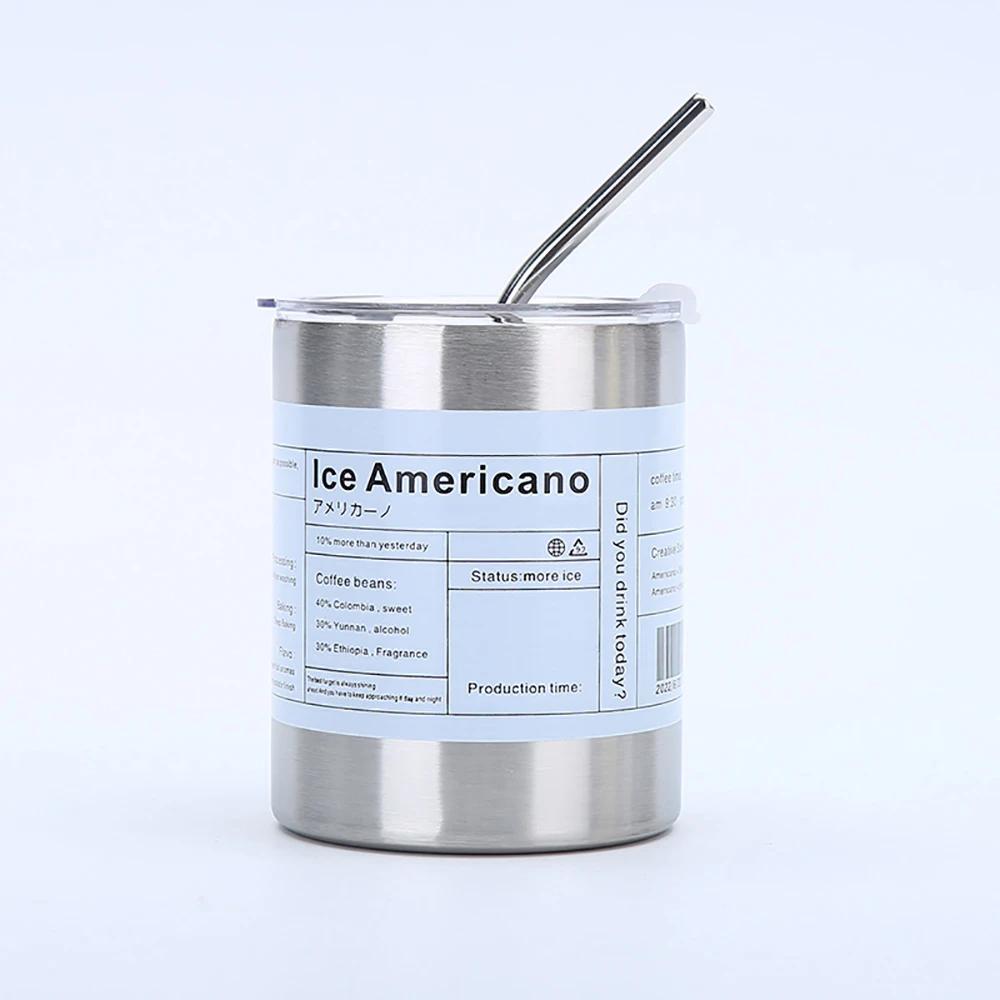 

Чашка для американского кофе со льдом из нержавеющей стали 304, вакуумная двухслойная термокружка большой емкости, переносная удобная чашка для использования на открытом воздухе