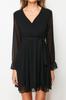 Women's Style Dress Black Belted Double Breasted Woven Dress