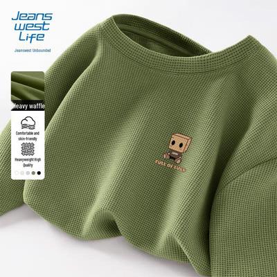 T-shirt à manches longues en tricot gaufré pour homme Jeanswest Life