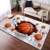 3D Basketball Breakthrough Area Rug Waterproof Stain Resistant Polyester Mat for Home Office Hallway Living Room Indoor Outdoor