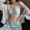 Lace bra Thin comfortable triangle cup with double breasts Hollow heart machine showing chest small breathable underwear