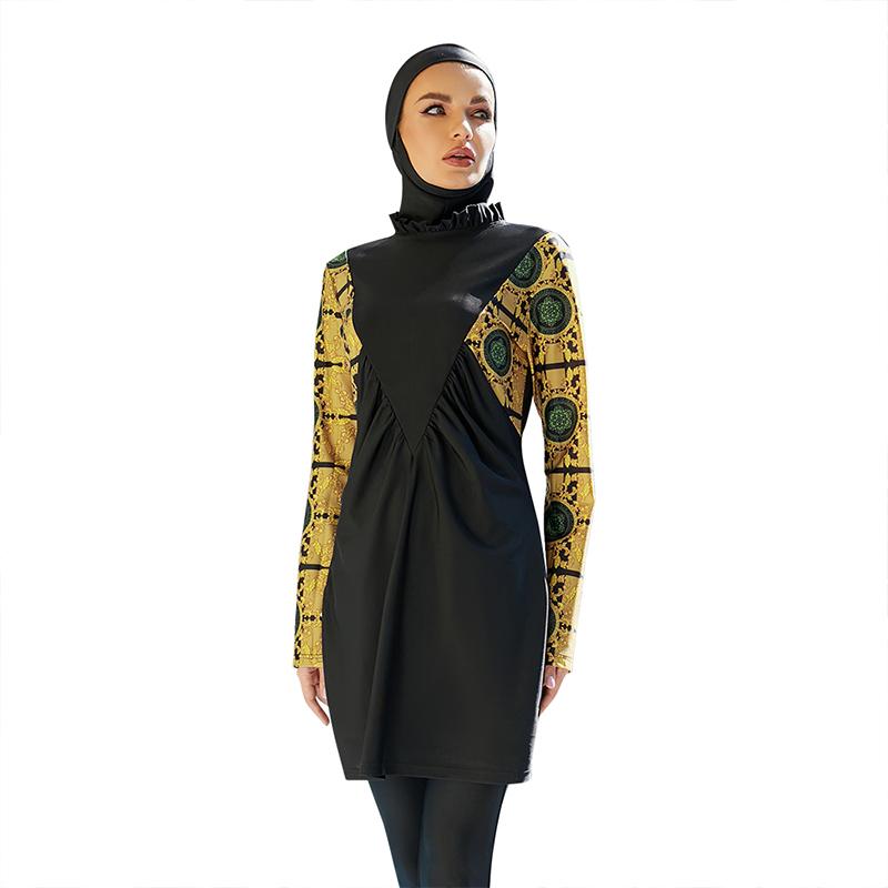 

Женский мусульманский купальник с длинным рукавом. Скромный муслиновый купальник. Купальный костюм. Купальный костюм с полным покрытием. Высокоэластичный удобный купальник из 3 предметов. XL