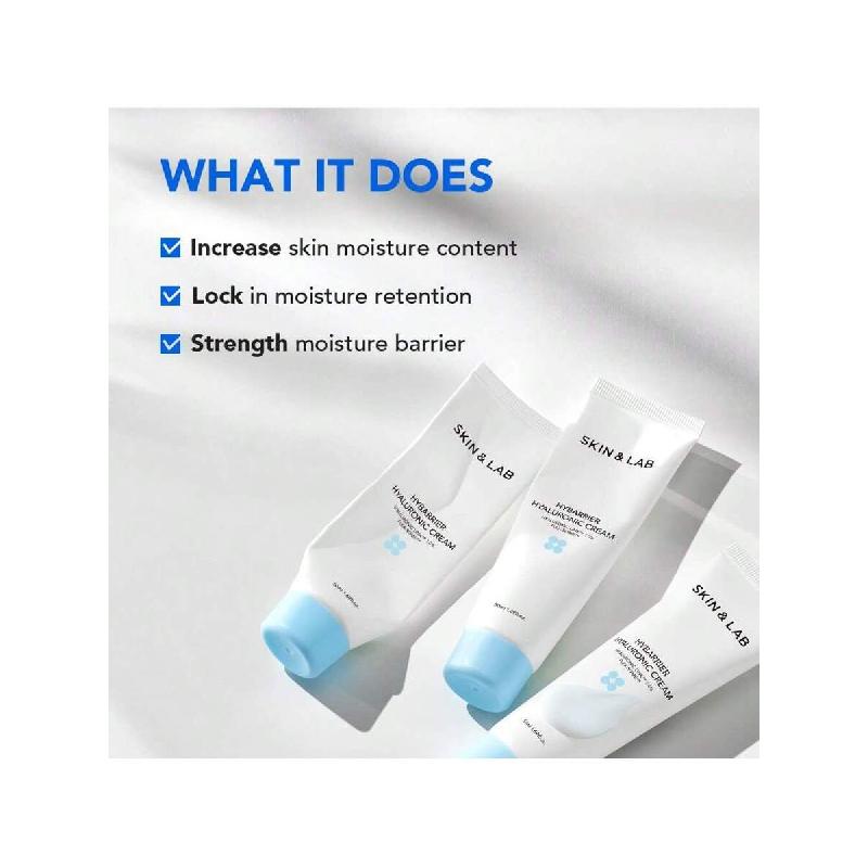 Skin&Lab Hybarrier Hyaluronic Cream 50ml | Daily Facial Cream Moisturizer With Hyaluronic Link | Hydrate And Smooth Skin | Dermatological Tested