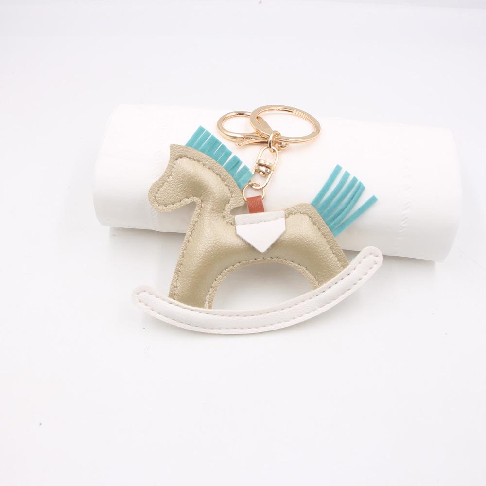 Creative Rocking Horse Boutique Pendant: Carousel Cotton Pony Keychain & Jewelry Chain