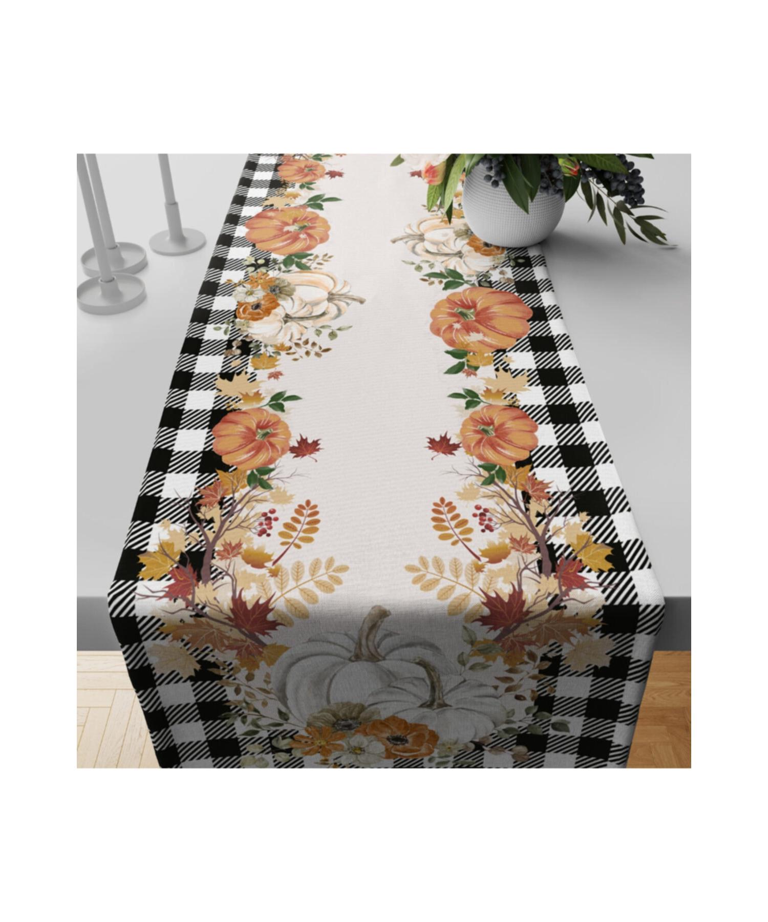 

Осенний черный клетчатый белый тыквенный бегун