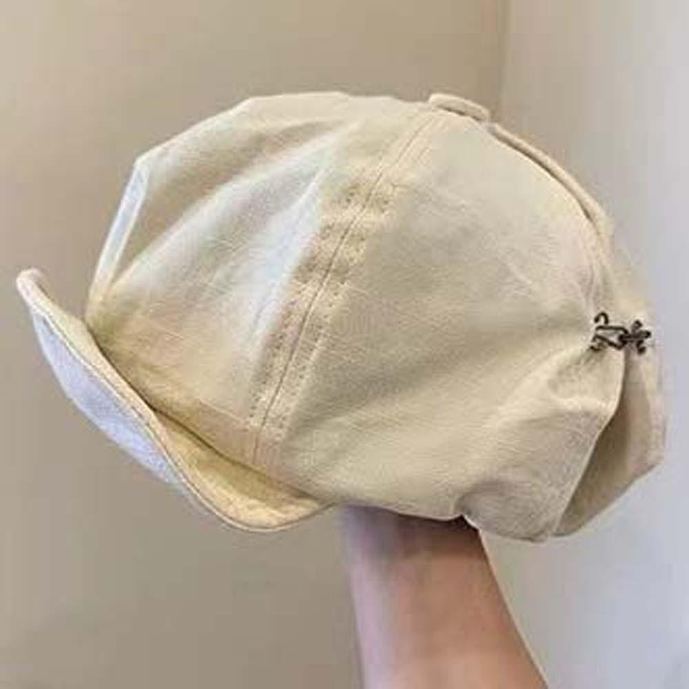 Street Style Retro Octagonal Hat Big Head Circumference Women Artist Hat Cloud Beret Cap  Work