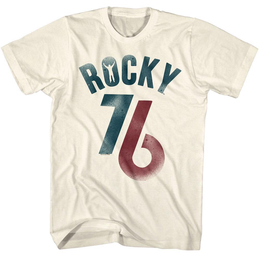 Rocky Vintage Athletics 1976 Men Natural T Shirt Balboa Boxing Fight Logo XXXL