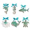 Handgemaakte Zee Glas Oceaan Ornamenten 2D Acryl Kust Hangende Ornamenten Zee Schildpad Octopus Zeepaardje Vis Cadeaus voor Boom Huis Decoratie Strand Liefhebbers