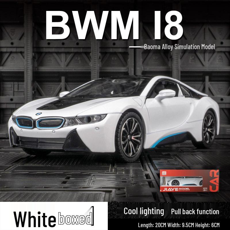 

Модель купе из сплава Jiaye VB24275 i8: Большая инерционная игрушечная машина со звуком и светом белый