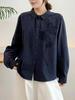 2026 Spring/Fall Women's Brushed Long-Sleeve Shirt with 3D Rose Design, Ideal for Layering.