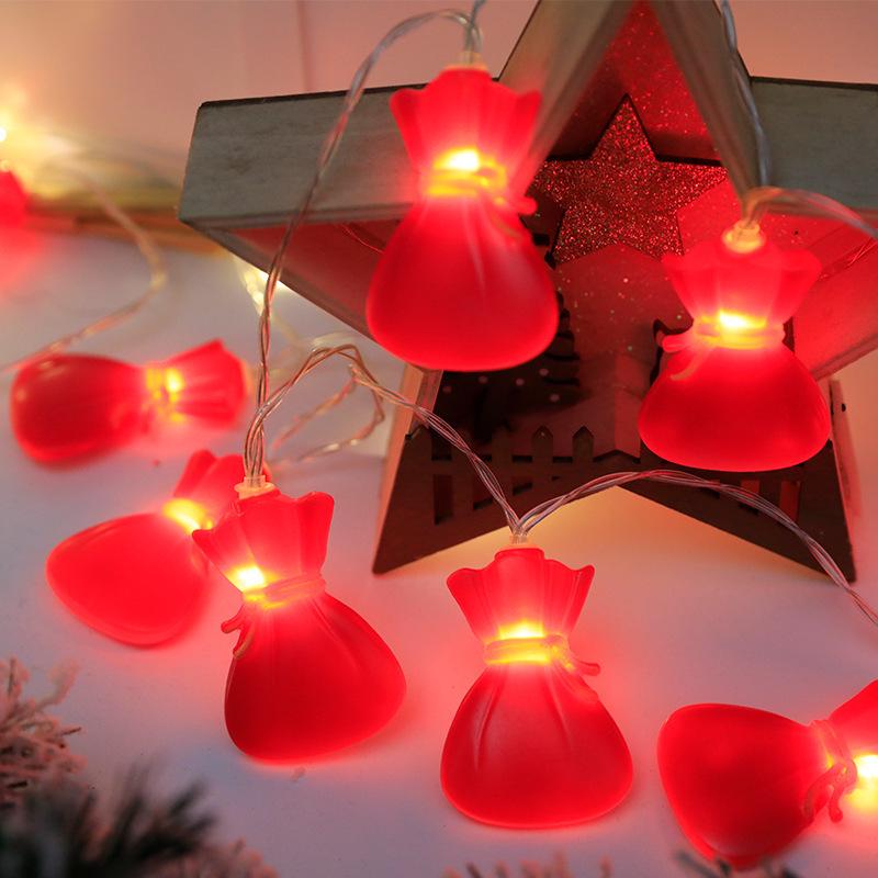 Battery-Powered LED Christmas Bell String Lights for Colorful Room Decoration