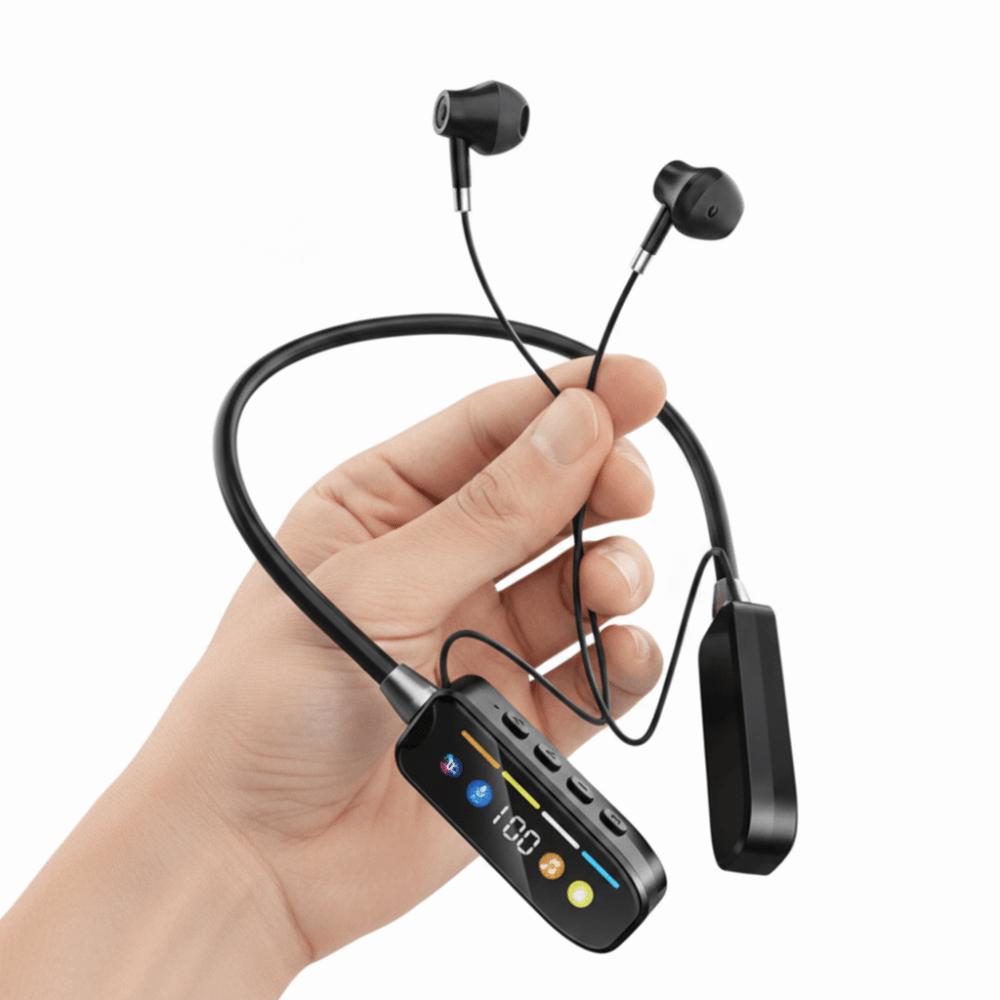 Bluetooth 5.4 Neckband Headphones LED Display Bluetooth Headset Wireless Earphones  Sports Outdoor