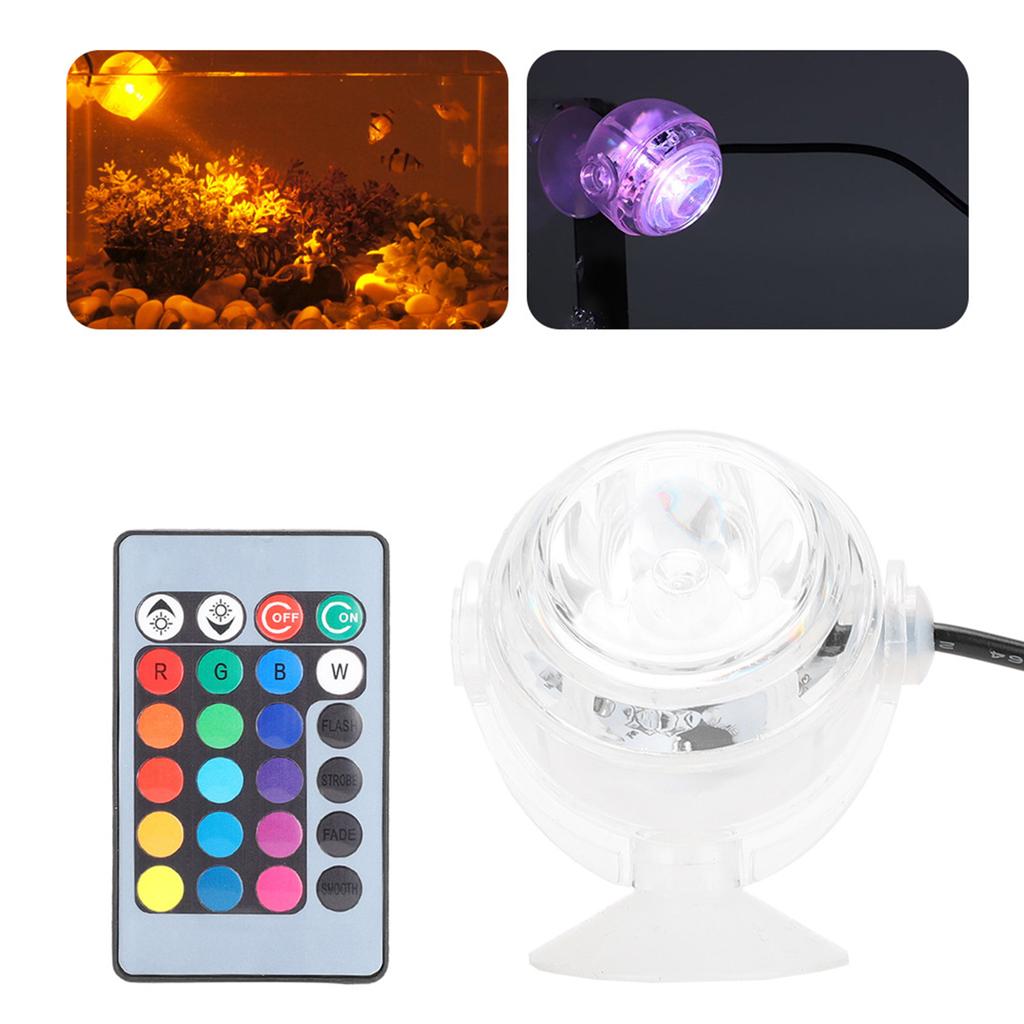 Plastic LED Aquarium Colourful Gradient Waterproof Submersible Night Spot Light Freshwater Seawater