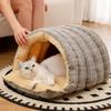 Cat Cave Removable Washable Warm House Semi-Enclosed Dome Design Pet Cave for Puppy Kitten Small Pet Play Corner Winter